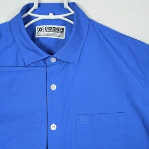 Dixxon Performance Bamboo Series Blue Short Sleeve Button Up Shirt Mens XL